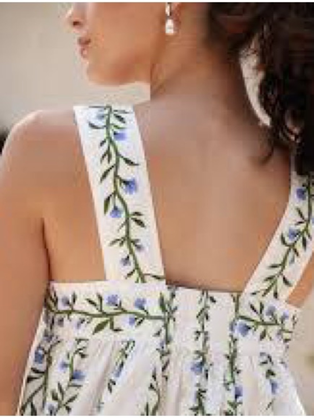 Women’s White Floral-Print Pajama Set - Blue & Green - Picture 3 of 7